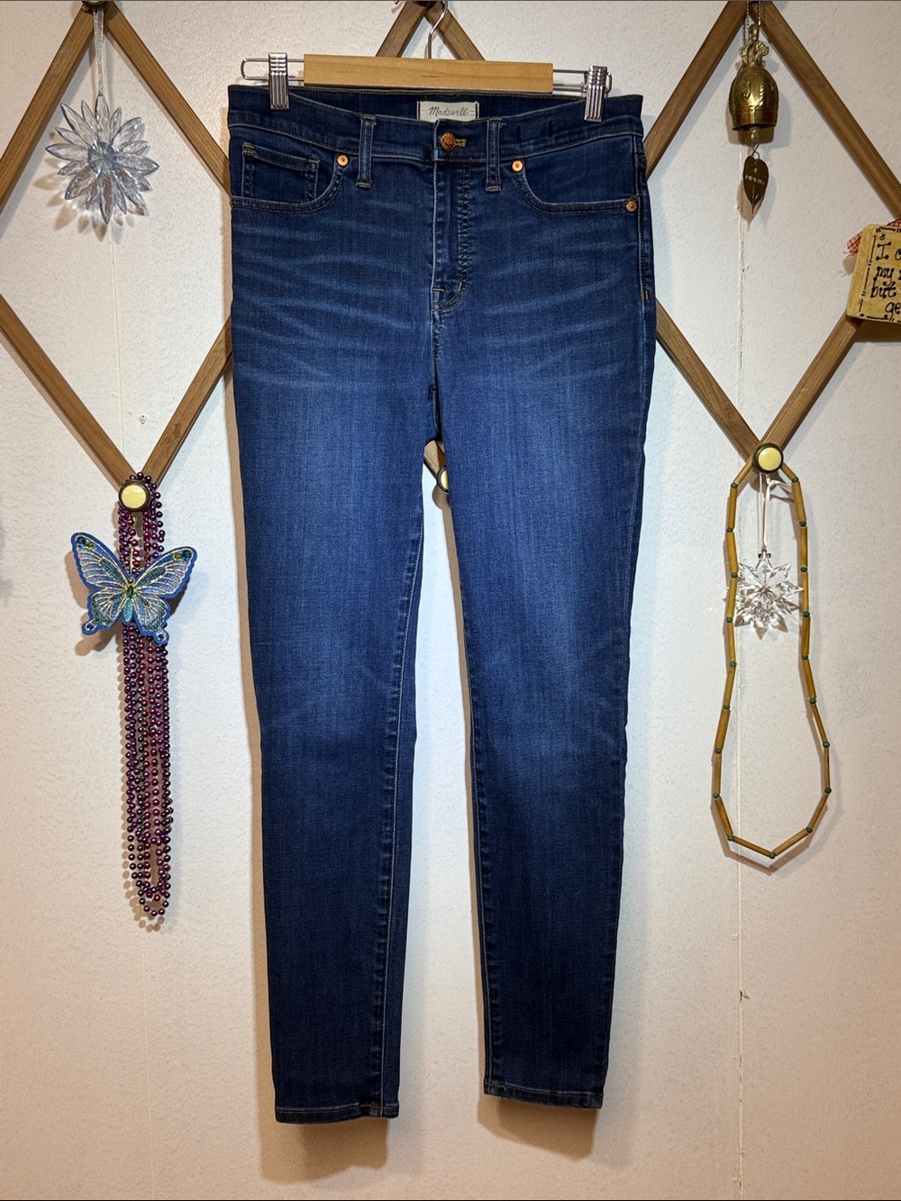 Madewell Womens Skinny Jeans in Dark Blue Wash